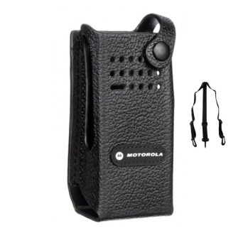 991028 Funkholster Leder / PMLN5839-3P / 3-Punkt-Tragegurt / für MOTOROLA DP4400
