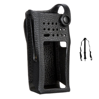 991029 Funkholster Leder / PMLN5838-3P / 3-Punkt-Tragegurt / für MOTOROLA DP4600 / DP4800