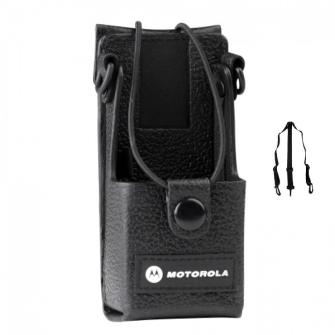 991030 Funkholster Leder / RLN5383A3P / Gurtschlaufe / 3-Punkt-Tragegurt / für MOTOROLA CP040 / DP1400