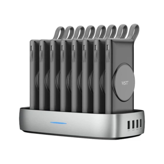 POWERSTATION Desktop mit 8 Wireless Charging Powerbanks 10000mAh