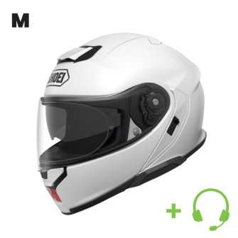 SHOEI Neotec 3 Motorrad-Klapphelm P/J homologiert mit CT H&amp;#246;r-/Sprechgarnitur / WEISS / M