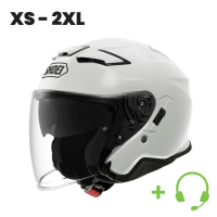 SHOEI J-Cruise 3 Motorrad-Jethelm P/J homologiert mit CT H&amp;#246;r-/Sprechgarnitur / WEISS / M