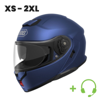 SHOEI Neotec 3 Motorrad-Klapphelm P/J homologiert mit CT H&amp;#246;r-/Sprechgarnitur / BLAU MATT / M