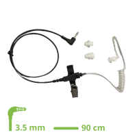 Schallschlauch-Ohrh&amp;#246;rer Lock type mit 90cm glattem Kabel / 3.5mm Jack gewinkelt