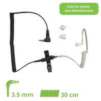 Schallschlauch-Ohrh&amp;#246;rer Lock type mit 30cm Spiralkabel / 3.5mm Jack gewinkelt (4-polig)