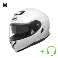 SHOEI Neotec 3 Motorrad-Klapphelm P/J homologiert mit CT H&amp;#246;r-/Sprechgarnitur / WEISS / M