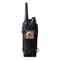 AKKUPOINT Funkholster Leder &amp;quot;Halbmond-Clip&amp;quot; metall / zu TPH700