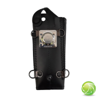 AKKUPOINT Funkholster Leder &amp;quot;Halbmond-Clip&amp;quot; metall / zu TPH700