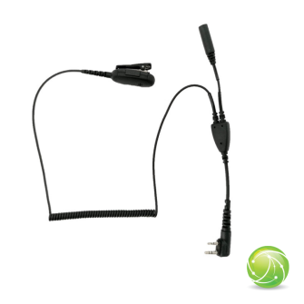 HEADSET for concealed carry / 2 cables from PTT separated / coiled cable / for ICOM LTE