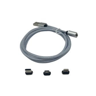 USB Cavo di ricarica 3-in-1 adattatore magnetico / ricoperto di tessuto / indicatore di carica