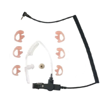 HEADSET Ear kit acoustic tube lock type with 30 cm coiled cable / 3.5 mm jack angled (4-pole)