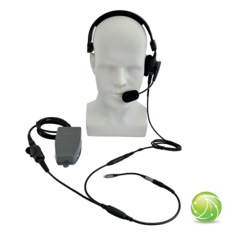 AKKUPOINT Kit conf&#233;rence headset avec micro et col de cygne / incl. p&#233;dale PTT