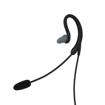 Hörsprechgarnitur mit Silikon Ohrstöpsel und flexiblem Bügelmikrofon / Noise Cancelling / IPX4