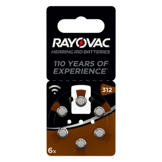RAYOVAC piles pour appareils auditifs V312 1.45V Zinc-air