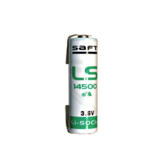 SAFT LS14500-LFU AA Mignon 3.6V 2.6Ah 9.36Wh Lithium avec pattes &#224; souder U