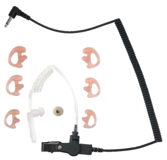999351 HEADSET Schallschlauch-Ohrhörerset mit 30cm Spiralkabel / 3.5mm Klinkenstecker gewinkelt