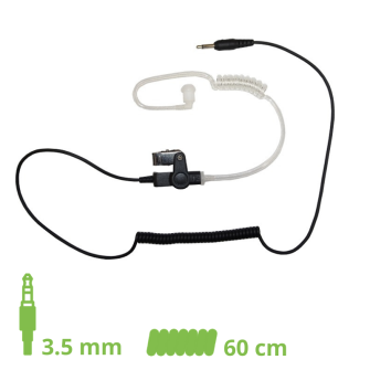 EAR KIT WITH TUBE ACOUSTIC with 60cm coiled cable / 3.5mm jack straight