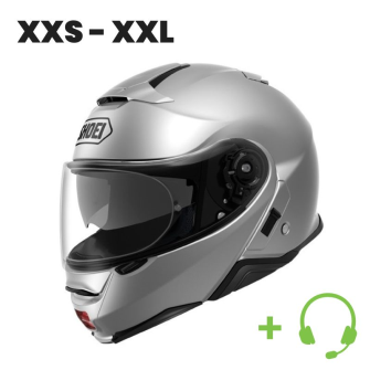 SHOEI Neotec II Motorcycle flip-up helmet P/J homologated with CT headset / SILVER / M