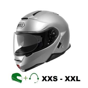 SHOEI Neotec II Casco flip-up per motocyclista P/J omologato con CT headset / ARGENTO / M