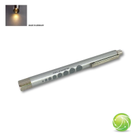 AKKUPOINT ALU DIAGNOSTICLIGHT Zertifizierte Pupillenleuchte LED WARM-WEISS mit Druckknopf / silber