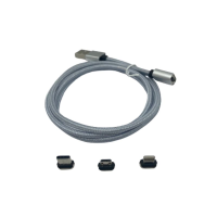 USB-Ladekabel 3-in-1 Magnet-Adapter / textilummantelt / mit Ladekontrollanzeige