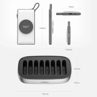 POWERSTATION Desktop avec 8 Wireless Charging Powerbanks 10000mAh