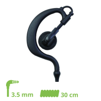 HEADSET flexibel with 30 cm coiled cable for monophone / 3.5 mm jack angled