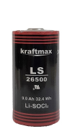 999287 KRAFTMAX LS26500 Baby C 3.6V 9Ah Lithium LiSOCl2