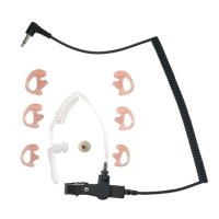 Schallschlauch-Ohrh&amp;#246;rer Set Lock type mit 30cm Spiralkabel / 3.5mm Jack gewinkelt