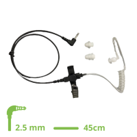 HEADSET Schallschlauch-Ohrh&amp;#246;rer Lock type mit 45 cm glattem Kabel / 2.5 mm Klinkenstecker gewinkelt