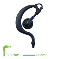 HEADSET Flexi Ohrh&amp;#246;rer mit 60 cm glattem Kabel / 3.5 mm Klinkenstecker gewinkelt